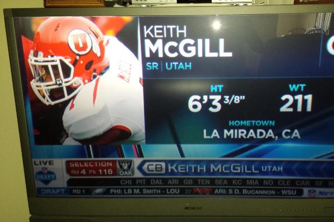 Keith McGill was drafted in the 4th Round by the Oakland Raiders