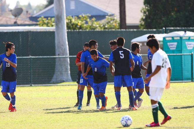 Juan Orozco (8) scored a pair of first half goals for the Falcons in their 5-1 win