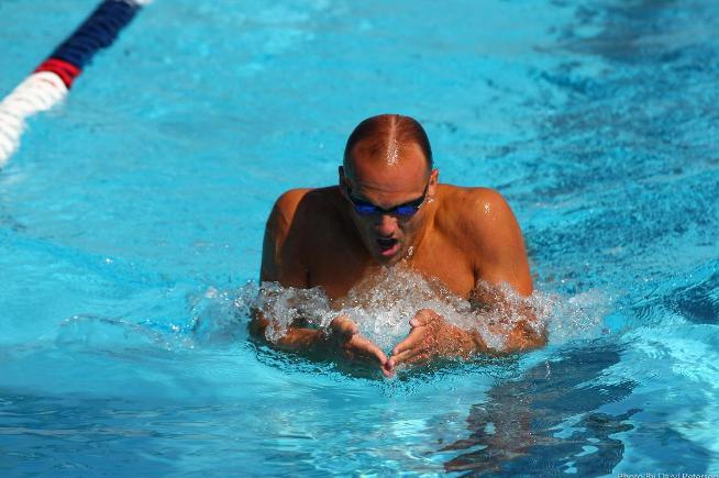 File Photo: The Cerritos men's swimming team split their final conference meet