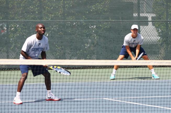 (L-R) Amadi Kagoma and Nathan Eshmade have advanced to the quarterfinals in doubles at the state championships