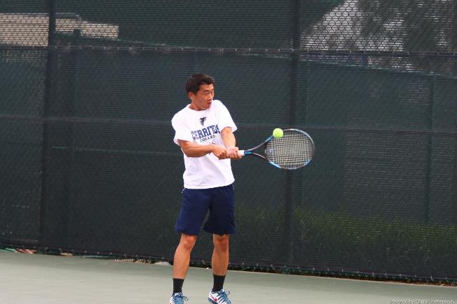 Sheldon Hseih was one of two Falcons to win in singles against College of the Desert