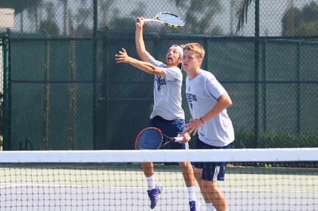 (L-R) Agustin Lombardi and Mark Antoniuk won their doubles match, 8-5