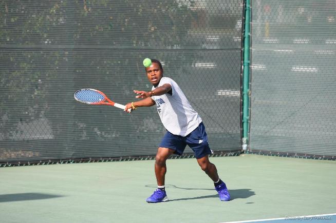 Henry Ayesiga returned to the lineup and won his singles match in straight sets