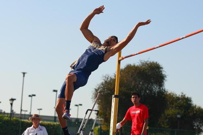 Adam Aguirre - who set a school record in the high jump last week - won the event at the Cerritos Open