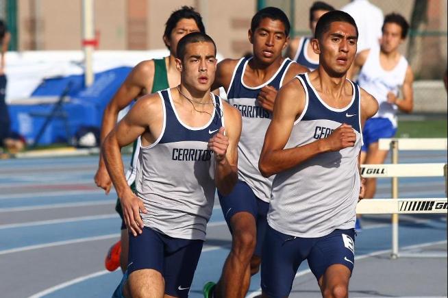 File Photo: Jonathan Bazinet (far left) posted the fifth fastest time in the 1500 meters at the UC Irvine Five-Way Meet