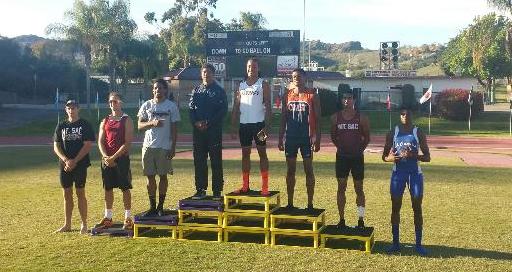 Thomas Cheval (fourth from left) came in second place at the SoCal Decathlon Championships