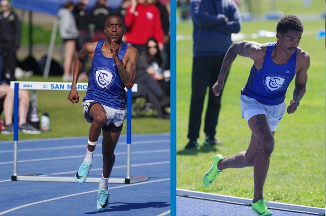 (L-R) Maurice Jackson (400m IH) and Colby Owens (400m) led the Falcons at the Mangrum Invitational