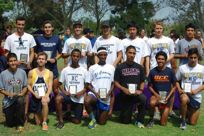 Anthony Lozano (second from left; back row) came in 13th place at the SoCal Preview Meet
