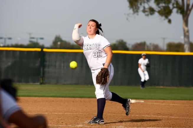 Kayla Klein pitched two innings of relief in the Falcons 7-2 win over Long Beach City