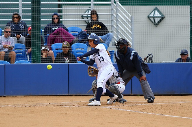 File Photo: Andrea Villalta had one of the Falcons two hits in their loss to Mt. SAC