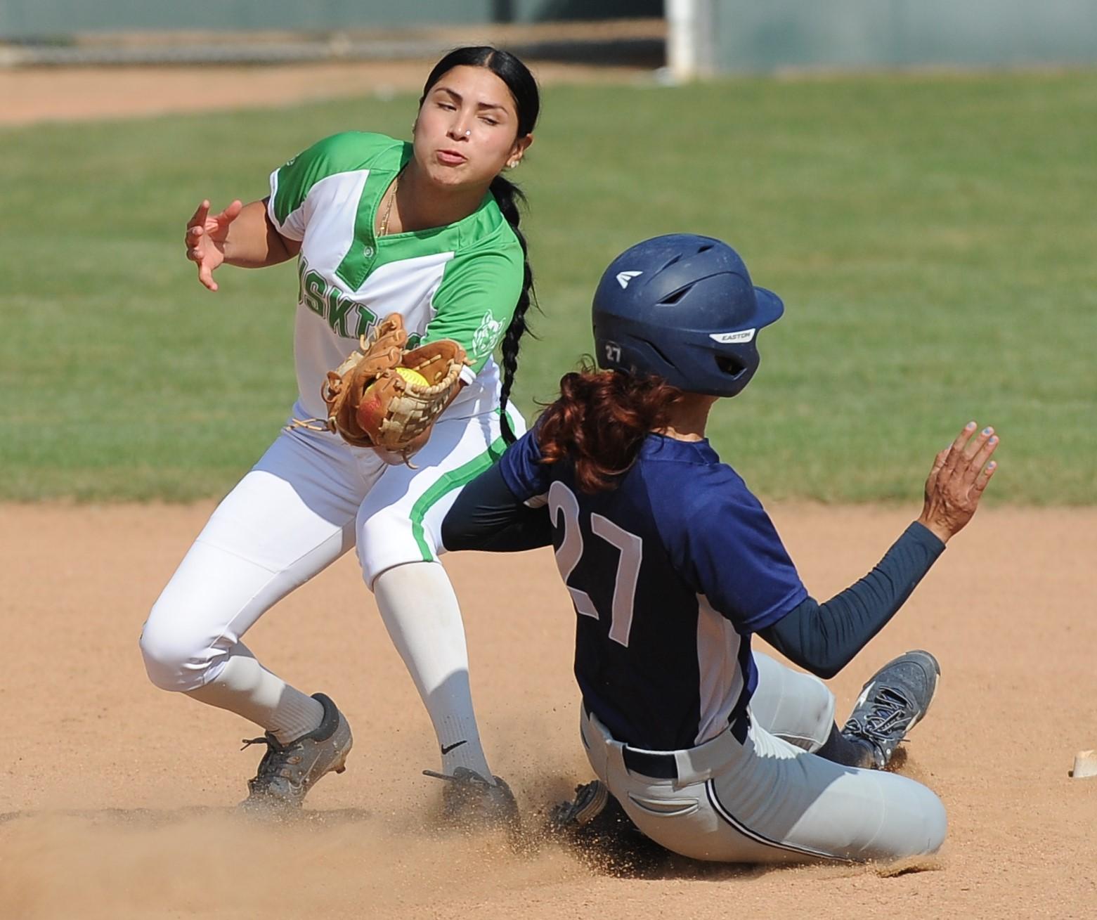 Jazmine Macias steals one of her four bases against East Los Angeles