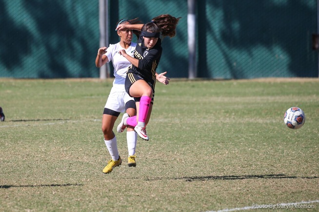 Natalie Garcia scored the first goal for the Falcons in their 4-0 win