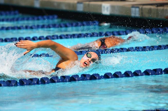 File Photo: The Falcon women's swimming team is in sixth place after the second day of the SCC Championships