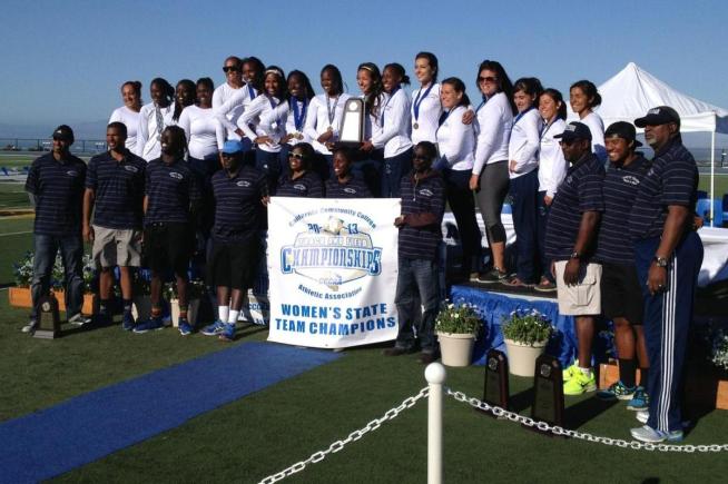 The women's track and field team won their fifth state title in school history and third in the last six seasons