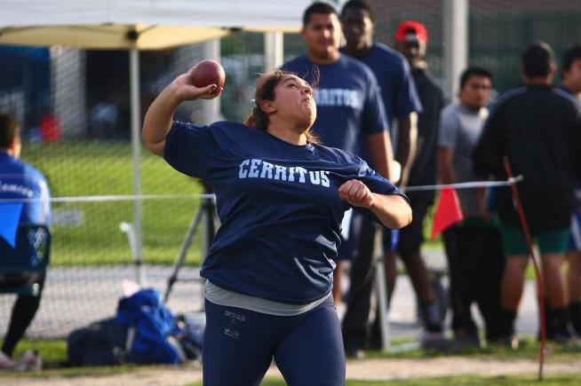 File Photo: Dorienne Ordaz placed fourth in the shot put and second place in three other events at the Arnie Robinson Invitational