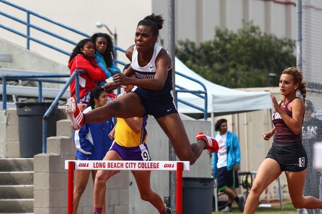 Jenai Vickers posted the third best time in the 100-meter HH in school history