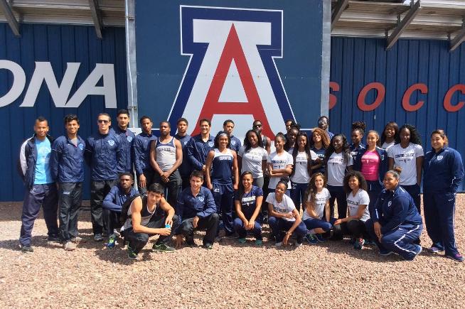 The women's track team competed at the University of Arizona
