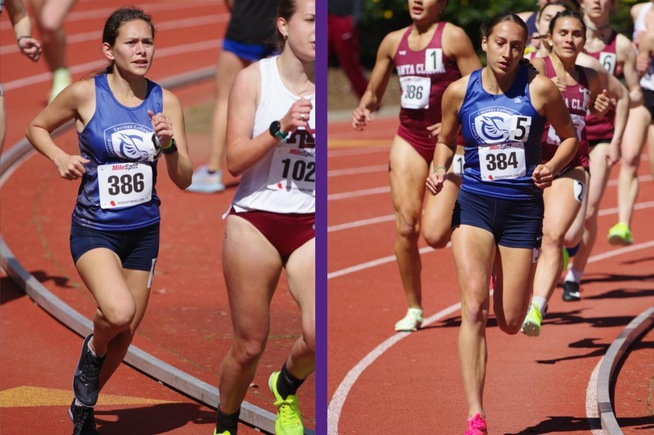 (L-R) Samantha Martinez (1500) and Sophie Lopez (800) competed at the Mike Fanelli Invitational at San Francisco State University
