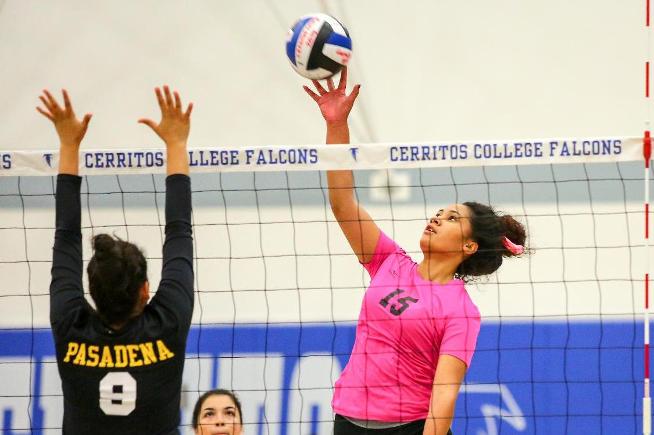 File Photo: Jasmynne Roberts had 27 kills and 17 digs in the Falcons five-set win over LB City