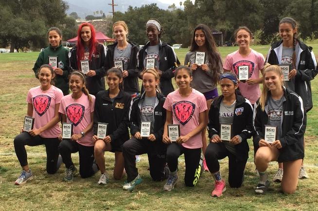 Four Cerritos runners (all in pink) earned all-conference honors