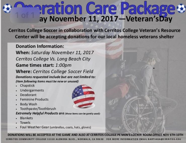 Falcon soccer to host Operation Care Package