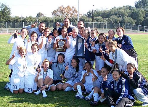 The Cerritos women's soccer team won their first CCCAA State Championship in 2007