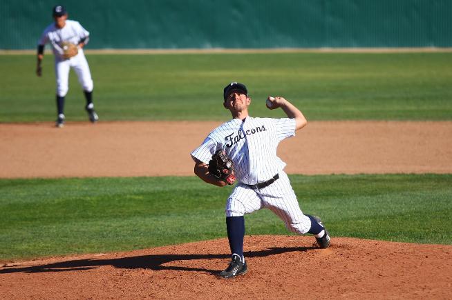 Jacob Carter pitched into the eighth inning for the Falcons
