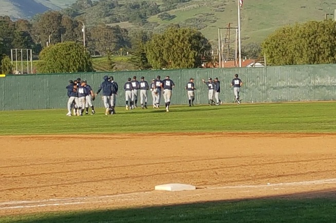 The Falcons celebrate after their win over Cuesta