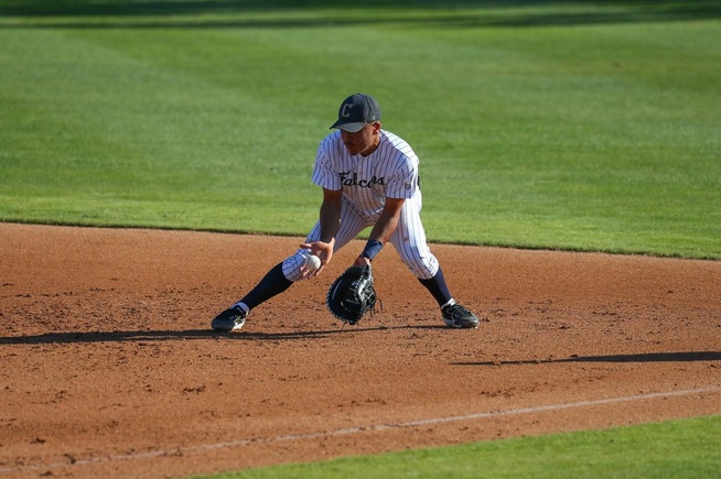 File Photo: Michael Gonzalez reached base three times for the Falcons