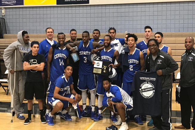 Falcons celebrate winning the Irvine Valley Tournament title
