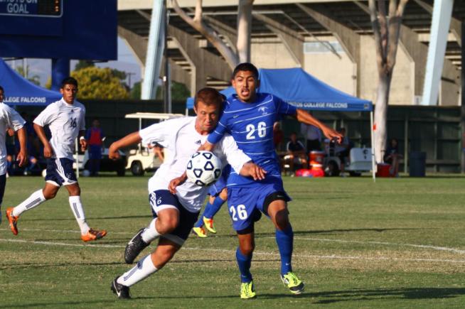 File Photo: Daniel Garcia (26) scored both goals in the Falcons 2-1 win over East Los Angeles.