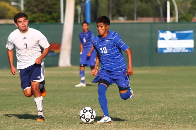 Gerardo Soto (10) assisted on a goal and had a hand in the second goal, as the Falcons defeated LA Harbor, 3-2