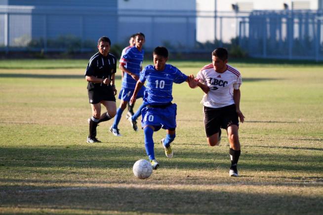 File Photo: Gerardo Soto (10) controlled the offensive tempo for the Falcons, as they defeated Pasadena City, 5-0.