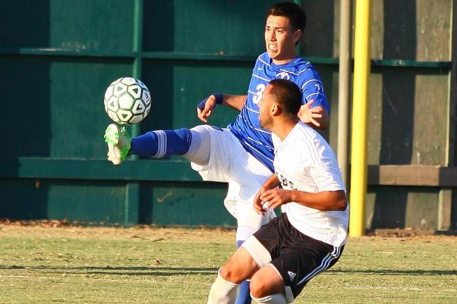 File Photo: The Cerritos men's soccer team finished in a 1-1 draw with LA Harbor