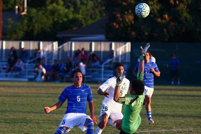 Cristian Zuniga (5) scored a pair of goals for the Falcons in their 4-0 win over East LA