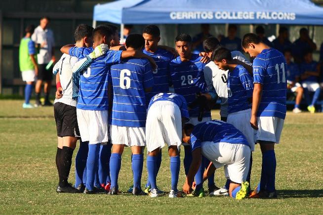 The Cerritos men's soccer team moved up to #1 in the latest state ranking