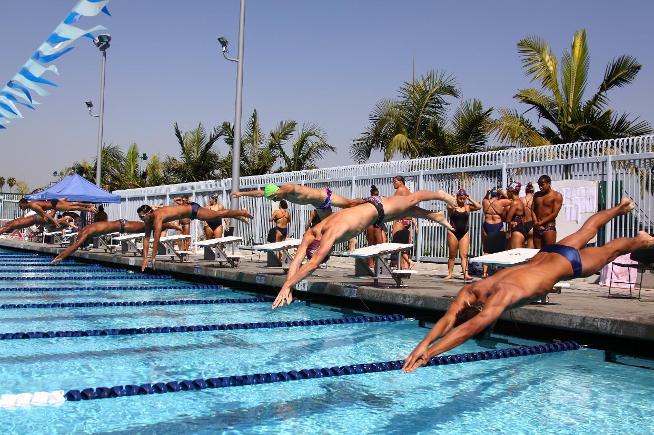 File Photo: The Cerritos men's swimming team is in fourth place after the first day of the SCC Championships