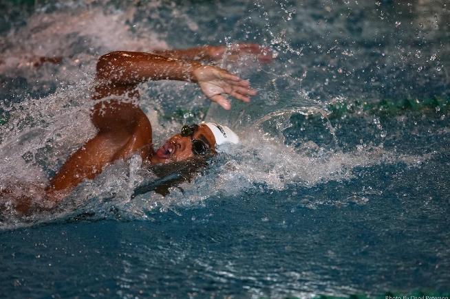 Marlon Moreno competed in the 100-yard freestyle at the state championships