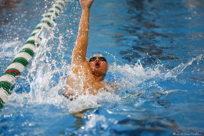 Jason Ly places 10th in the 100-yard backstroke