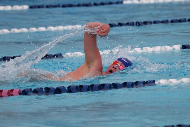 Colson Morrow set a new school record in the 100-yard freestyle this season