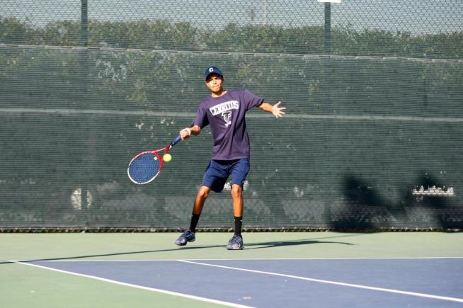 File Photo: The Falcon men's tennis team came up short in their upset bid of NCAA Division III power Amherst (MA) College