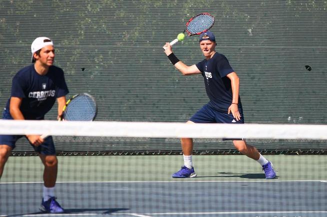 Agustin Lombardi and Mark Antoniuk won their doubles match vs. Amherst (MA) College