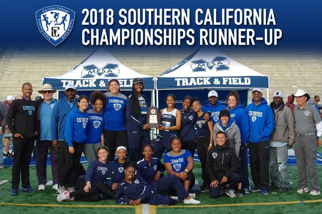 Cerritos women's track and field placed second at the SoCal Championships