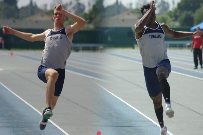 Ike Agubata (right) sits in second place at the SoCal Decathlon Championships