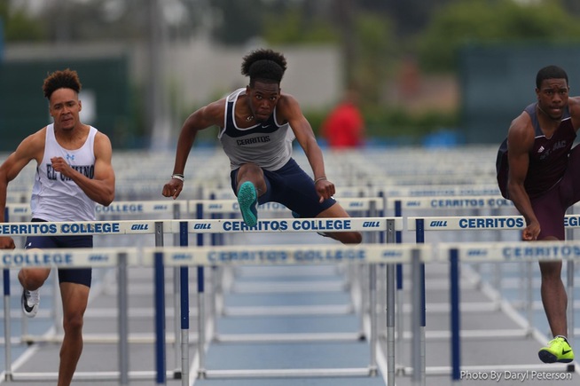 File Photo: Victor Williams placed second in the 110-meter HH at the SoCal Prelims