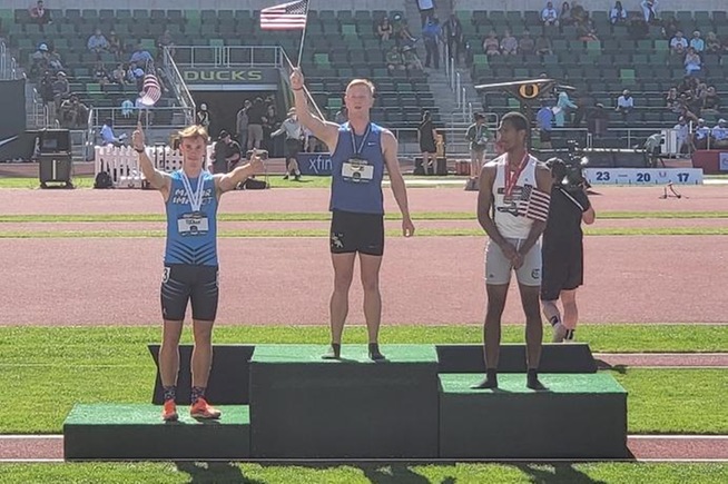 Bryce Pearson (far right) placed second at the USATF U20 decathlon