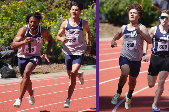 (L-R) Jaheim Williams and Jacob Jimenez (4x100) & Aiden House-Ortiz (800) competed in the Mike Fanelli Invitational at San Francisco State University