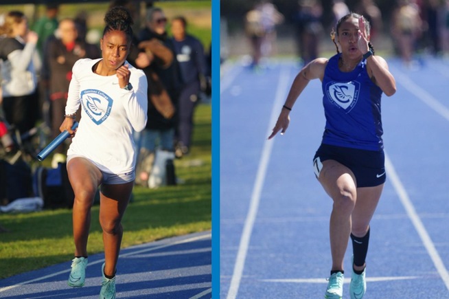 Aryianna Faircloth (100m) & Jazzmine Davis (4x400m) both ran well for the Falcons
