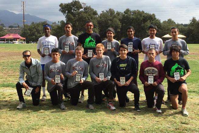 Francisco Ortiz (top row; fifth from left) and Anthony Lozano (bottom row; fifth from left) earned All-Conference honors at the SCC CHampionships