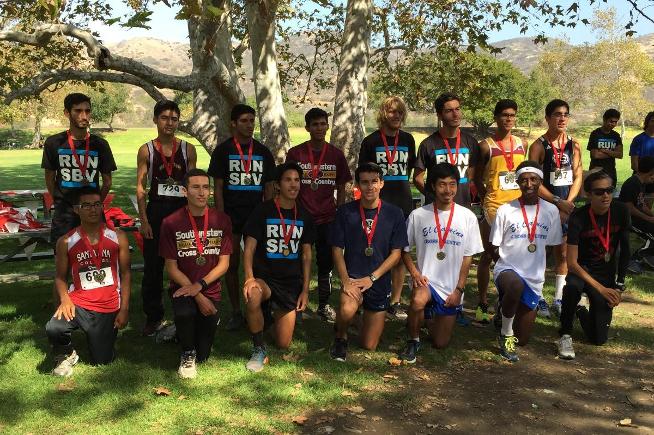Anthony Lozano (front row; fourth from left) placed fourth at the Brubaker Invitational